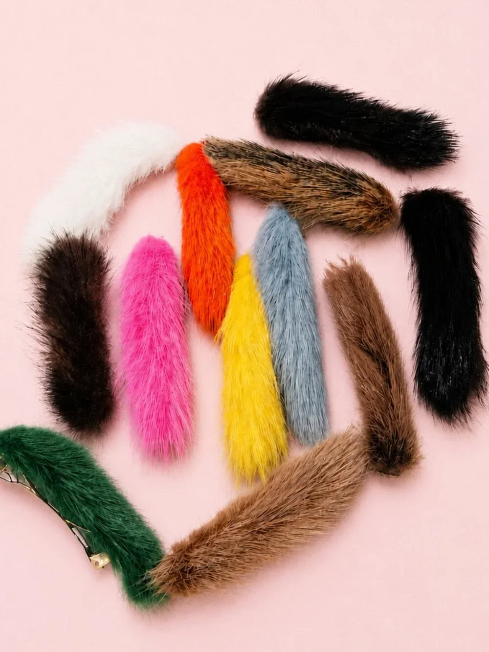 Mink Hair Barrettes  Lot of 12